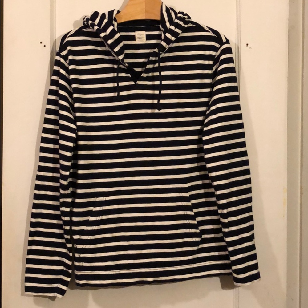 J. Crew Nautical Stripe Hooded Cotton shirt